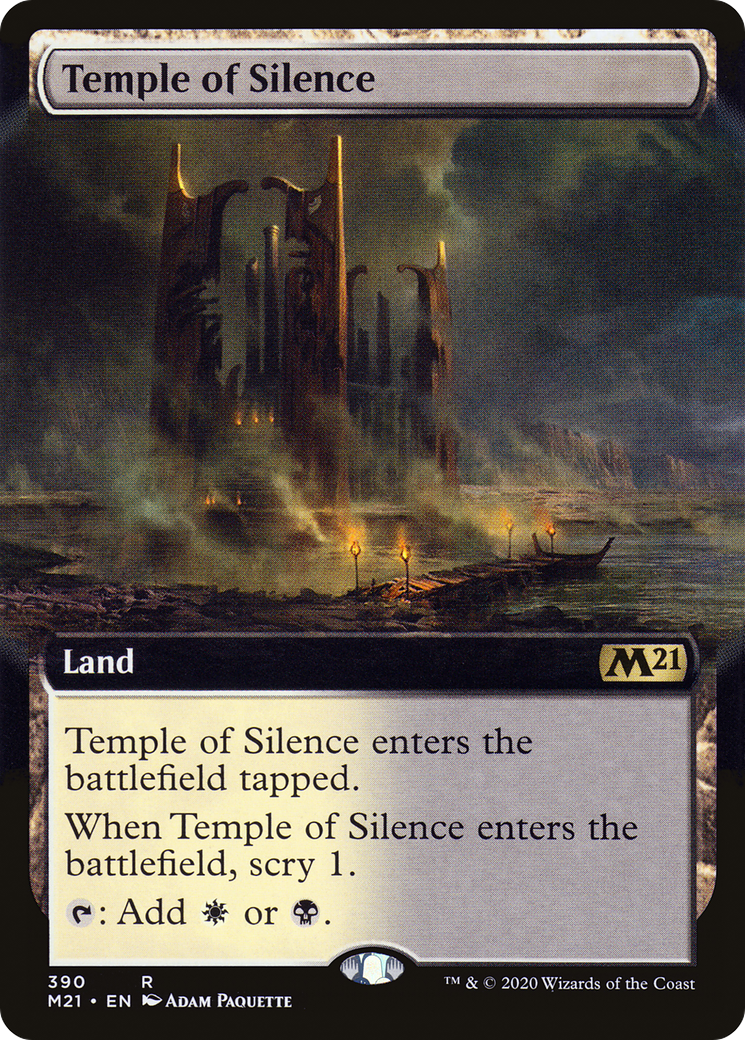 FOIL Temple of Silence (Extended Art) (M21-390) - Core Set 2021 - Magic The Gathering