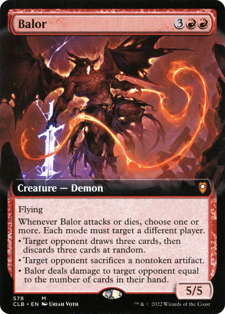 Balor (Extended Art) (CLB-578) - Commander Legends: Battle for Baldur's Gate - Magic The Gathering