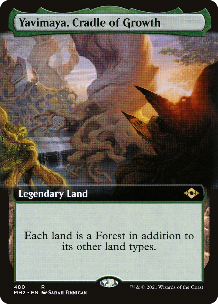 FOIL Yavimaya, Cradle of Growth (Extended Art) (MH2-480) - Modern Horizons 2 - Magic The Gathering