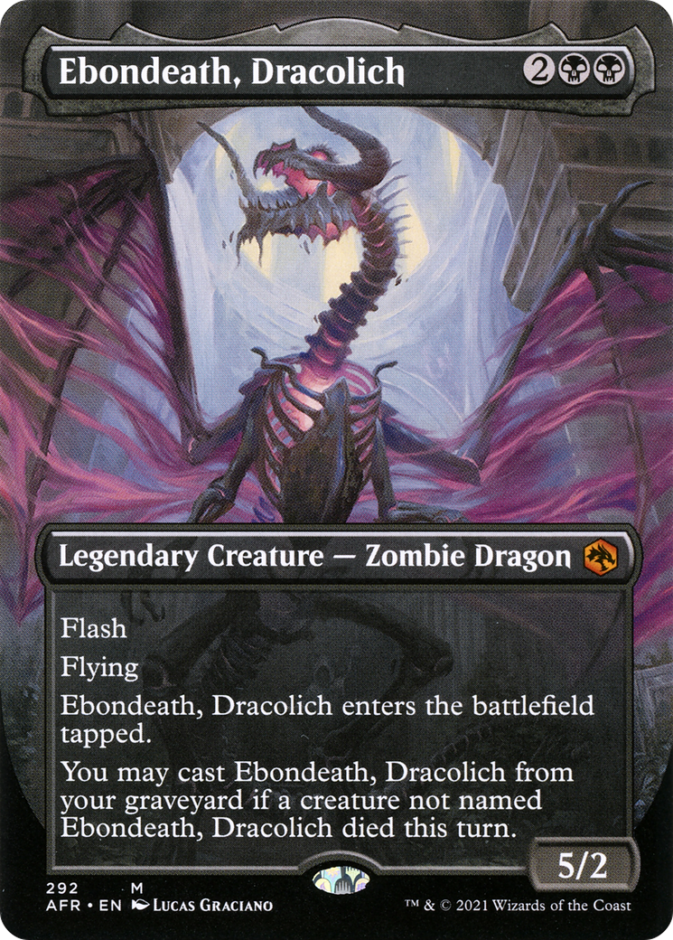 FOIL Ebondeath, Dracolich (Borderless) (AFR-292) - Adventures in the Forgotten Realms - Magic The Gathering