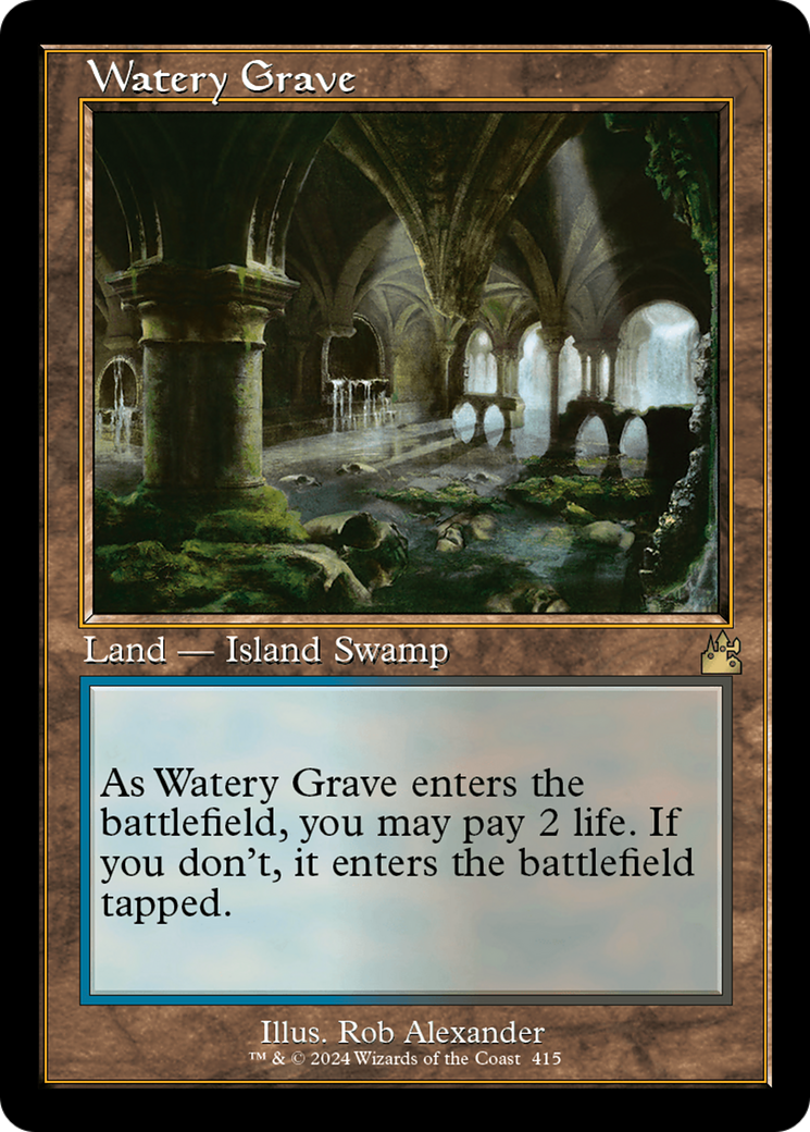 Watery Grave (Retro Frame) (RVR-415) - Ravnica Remastered - Magic The Gathering