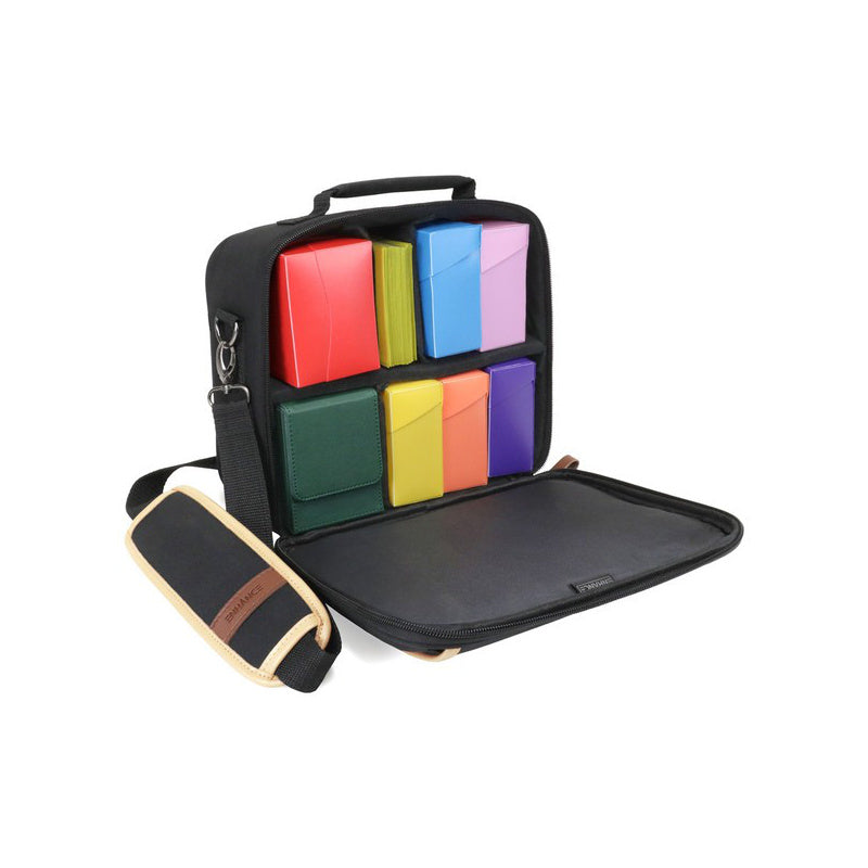 Enhance Designer Edition Compact Small Trading Card Bag w/ Customizable Interior & Strap Black