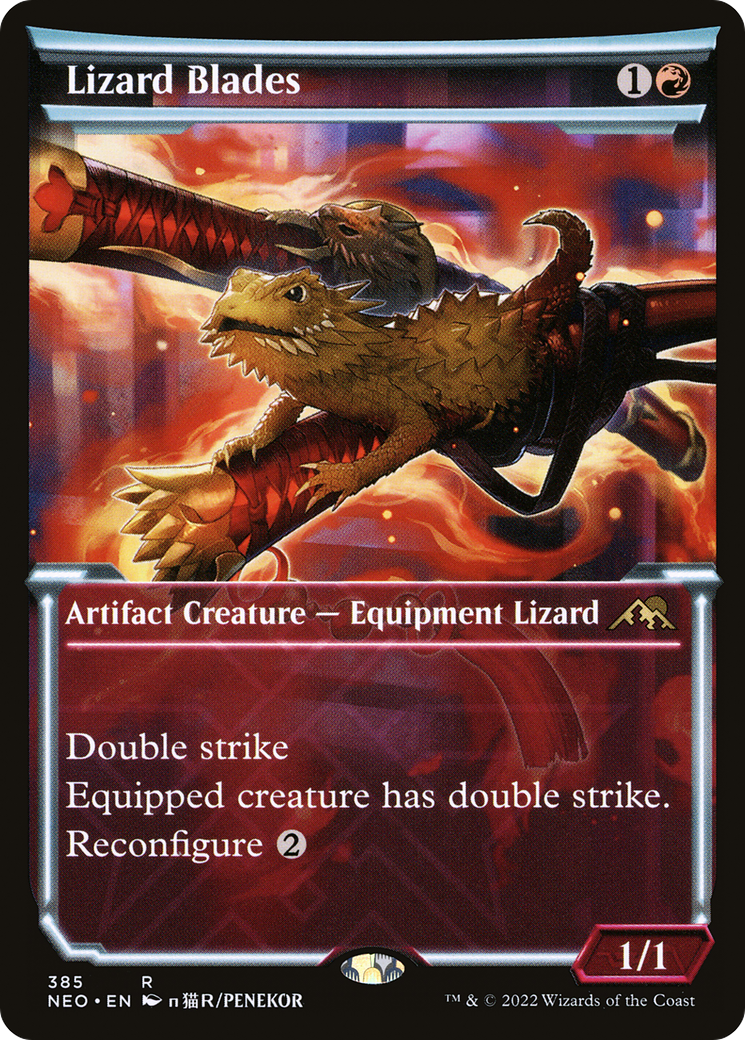FOIL Lizard Blades (Showcase) (NEO-385) - Kamigawa: Neon Dynasty - Magic The Gathering