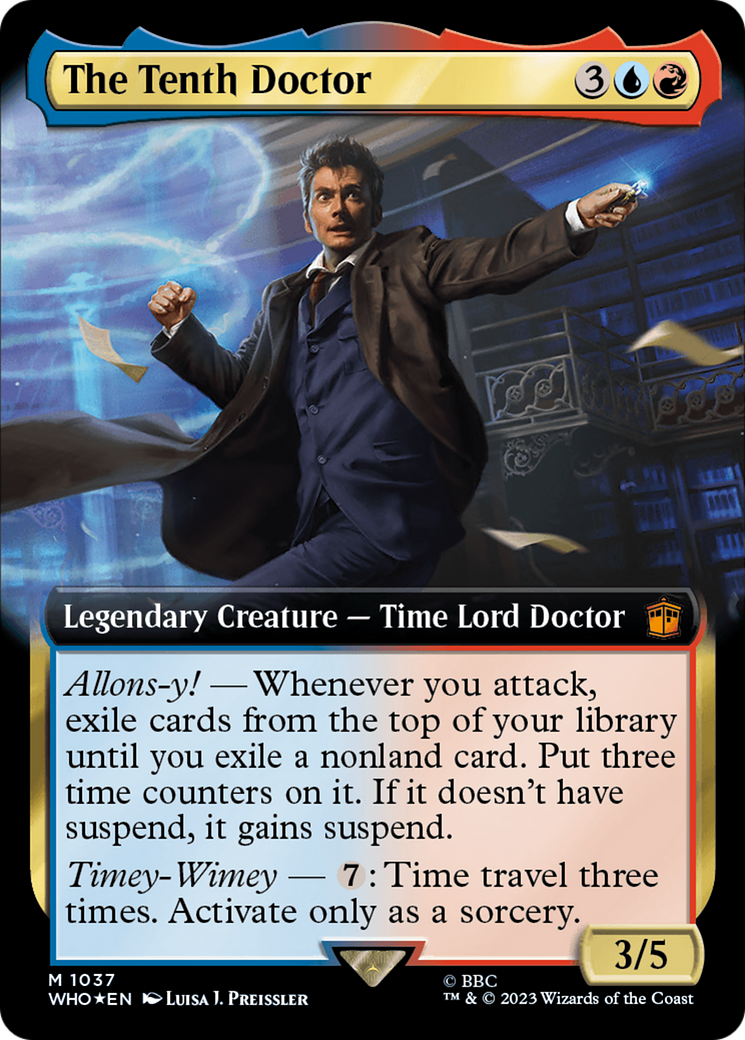 FOIL The Tenth Doctor (Extended Art) (Surge Foil) (WHO-1037) - Doctor Who - Magic The Gathering