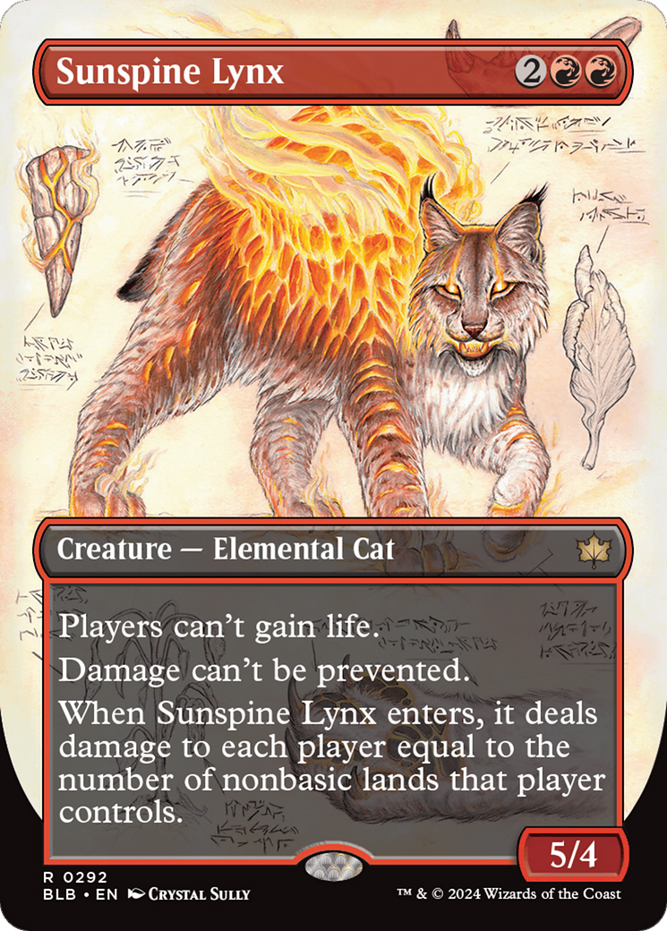 FOIL Sunspine Lynx (Borderless) (BLB-292) - Bloomburrow - Magic The Gathering