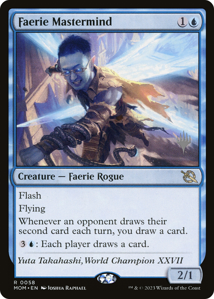FOIL Faerie Mastermind (PPMOM-058) - March of the Machine Promos - Magic The Gathering