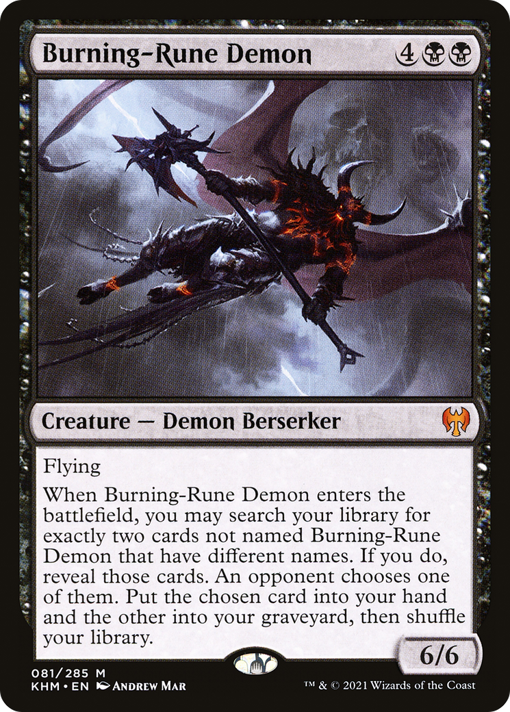 Burning-Rune Demon (KHM-081) - Kaldheim - Magic The Gathering