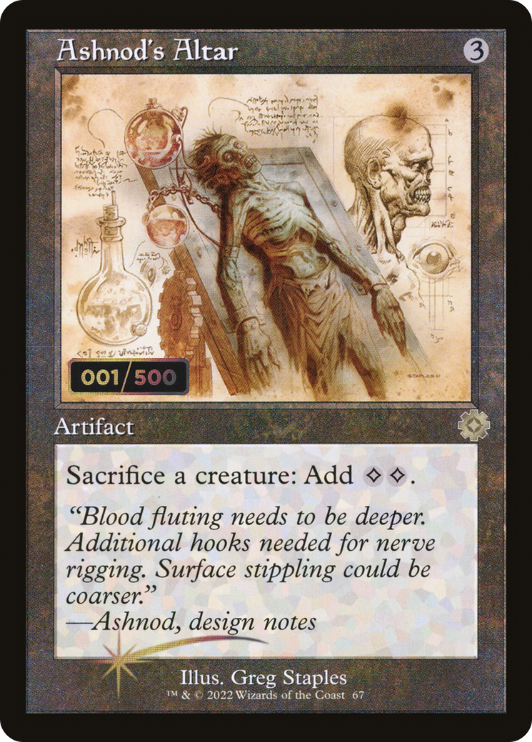 FOIL Ashnod's Altar (Schematic) (Serial Numbered) (BRR-67Z) - The Brothers' War Retro Artifacts - Magic The Gathering