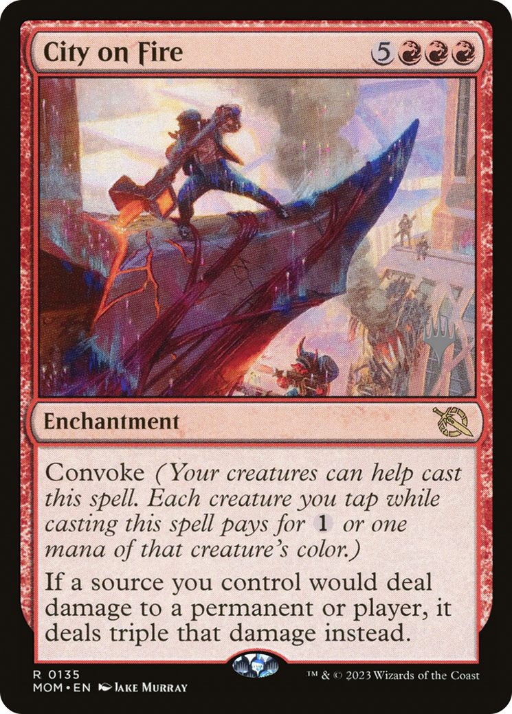 FOIL City on Fire (PPMOM-135) - March of the Machine Promos - Magic The Gathering