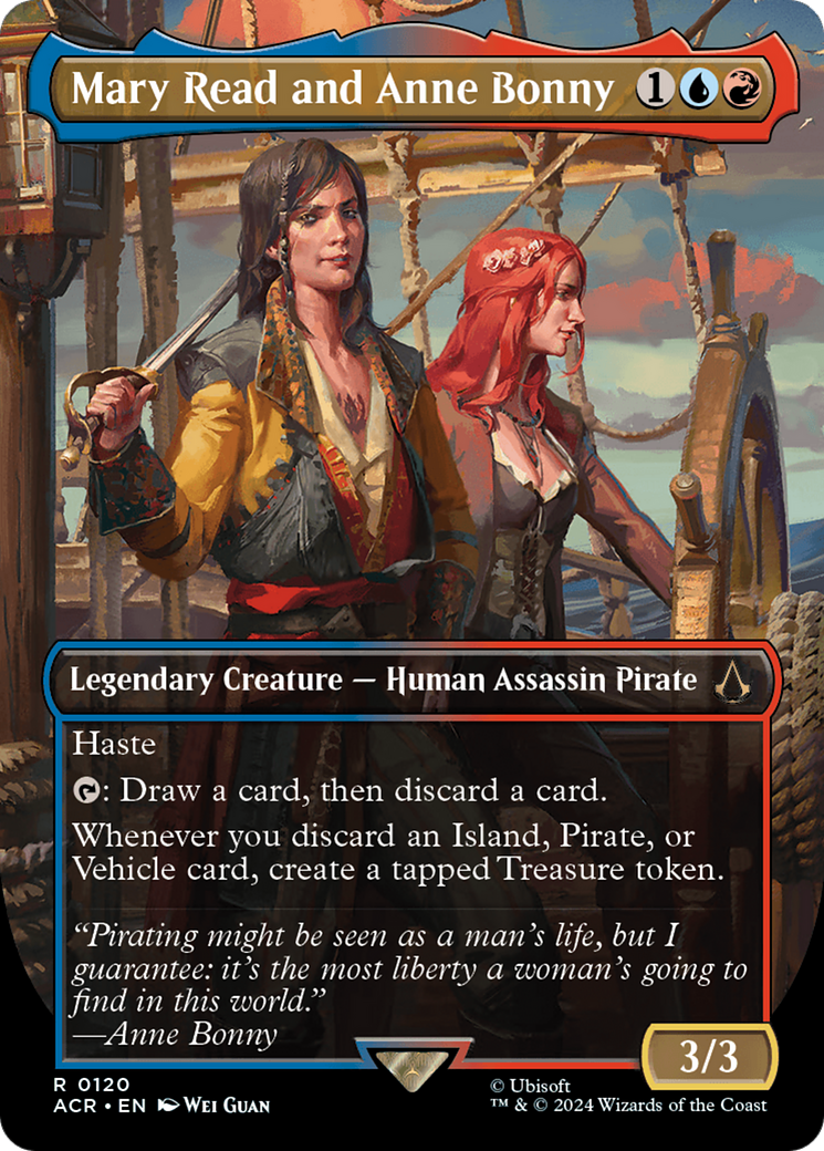 FOIL Mary Read and Anne Bonny (Borderless) (ACR-120) - Assassin's Creed - Magic The Gathering