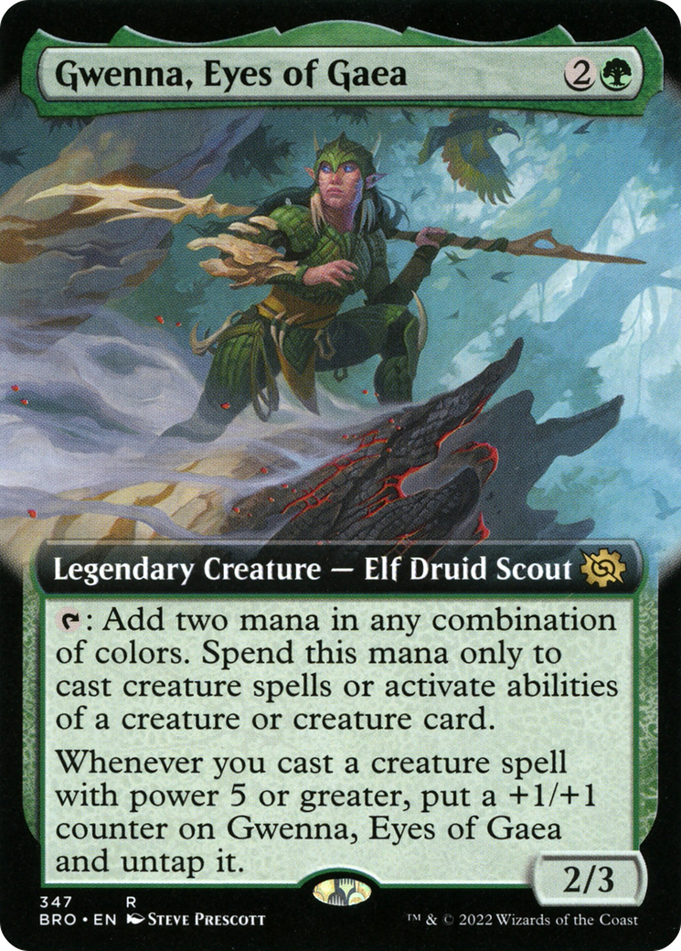 Gwenna, Eyes of Gaea (Extended Art) (BRO-347) - The Brothers' War - Magic The Gathering