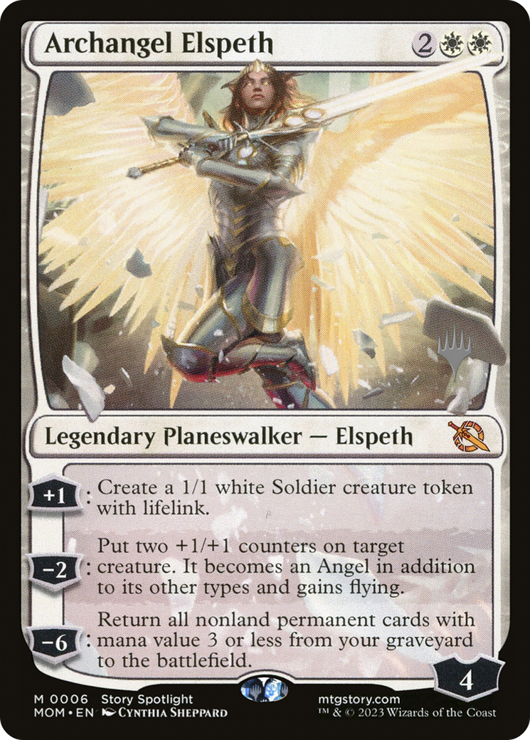 FOIL Archangel Elspeth (PPMOM-006) - March of the Machine Promos - Magic The Gathering