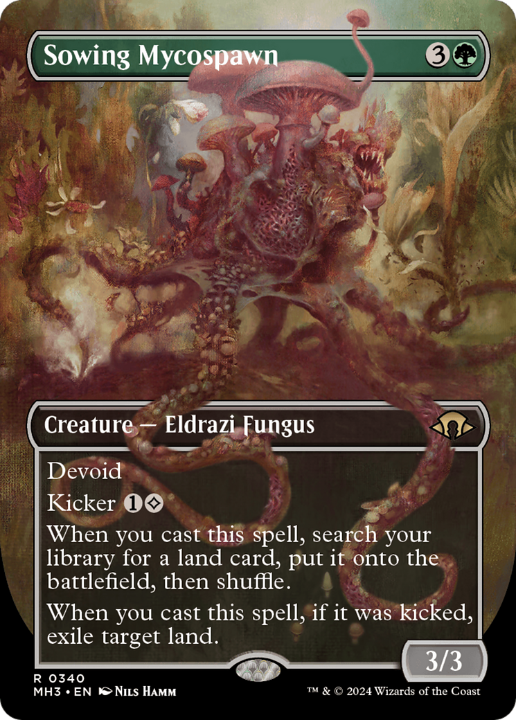 FOIL Sowing Mycospawn (Borderless) (MH3-340) - Modern Horizons 3 - Magic The Gathering