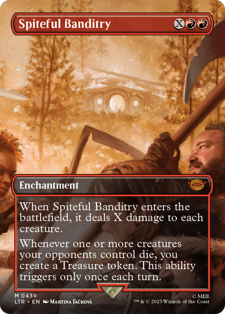 FOIL Spiteful Banditry (Borderless) (LTR-439) - The Lord of the Rings: Tales of Middle-earth - Magic The Gathering
