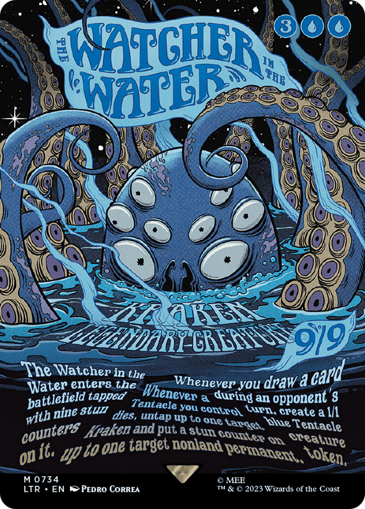 FOIL The Watcher in the Water (Borderless Poster) (LTR-734) - The Lord of the Rings: Tales of Middle-earth - Magic The Gathering