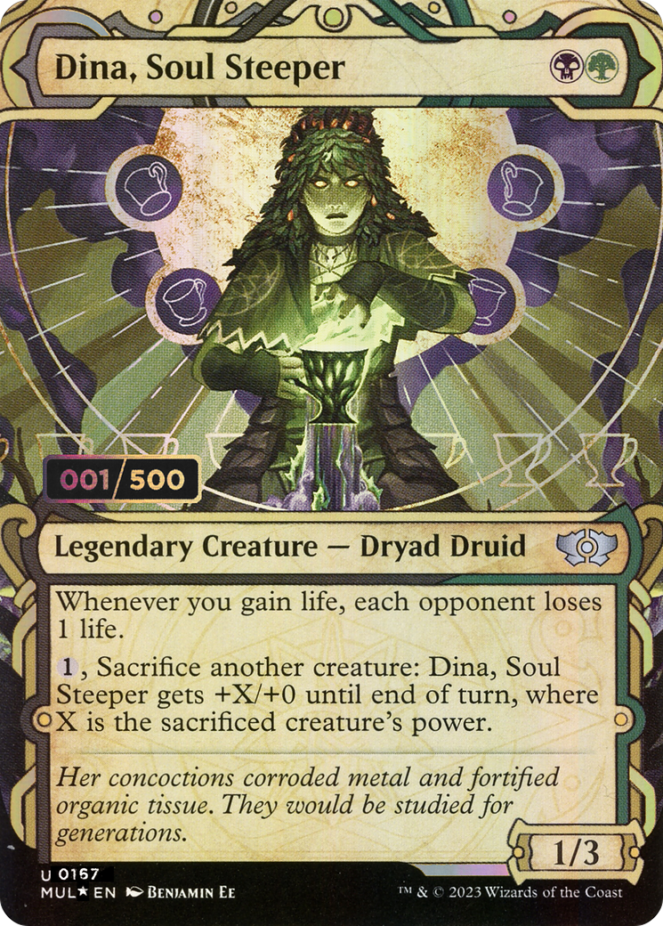 FOIL Dina, Soul Steeper (Serial Numbered) (MUL-167) - Multiverse Legends - Magic The Gathering