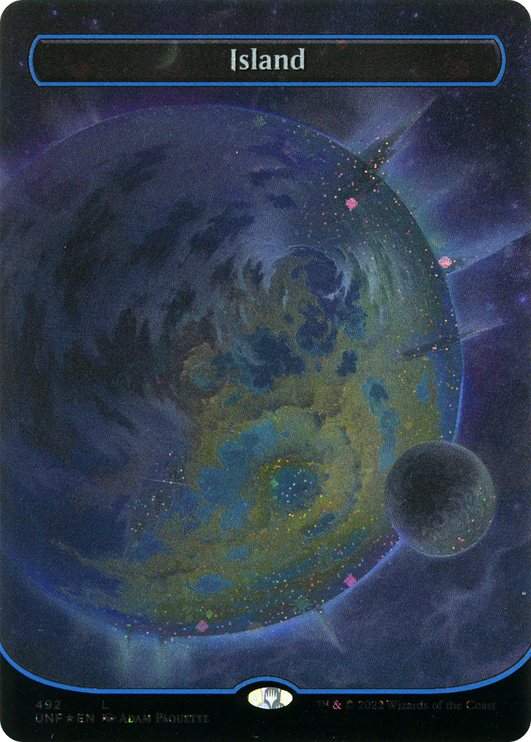 FOIL Island (492) (Borderless) (Galaxy Foil) (UNF-492) - Unfinity - Magic The Gathering