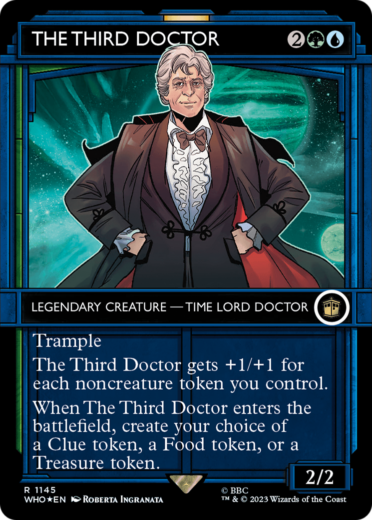 FOIL The Third Doctor (Showcase) (Surge Foil) (WHO-1145) - Doctor Who - Magic The Gathering