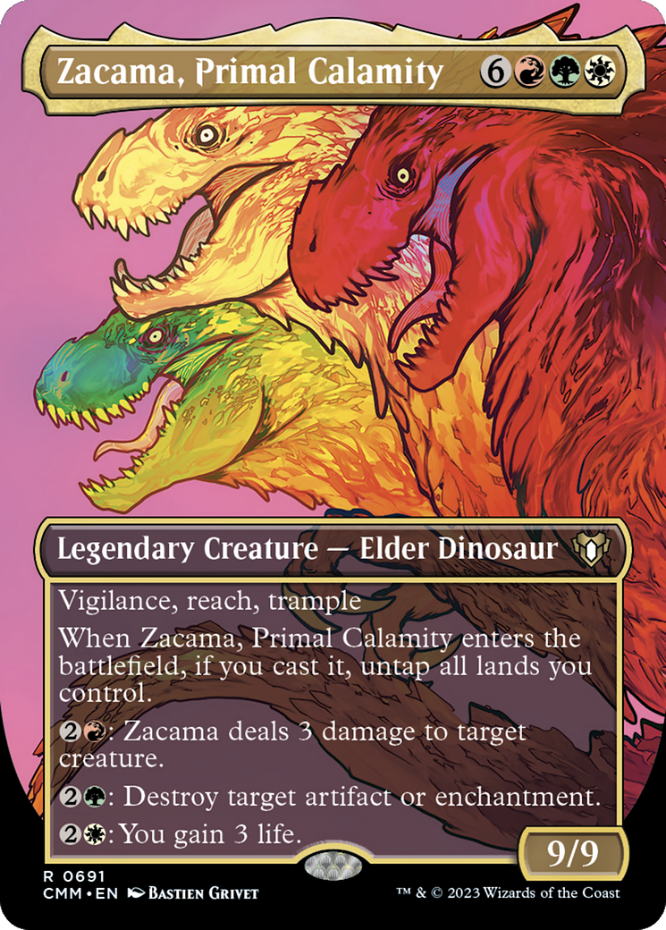 FOIL Zacama, Primal Calamity (Borderless) (CMM-691) - Commander Masters - Magic The Gathering