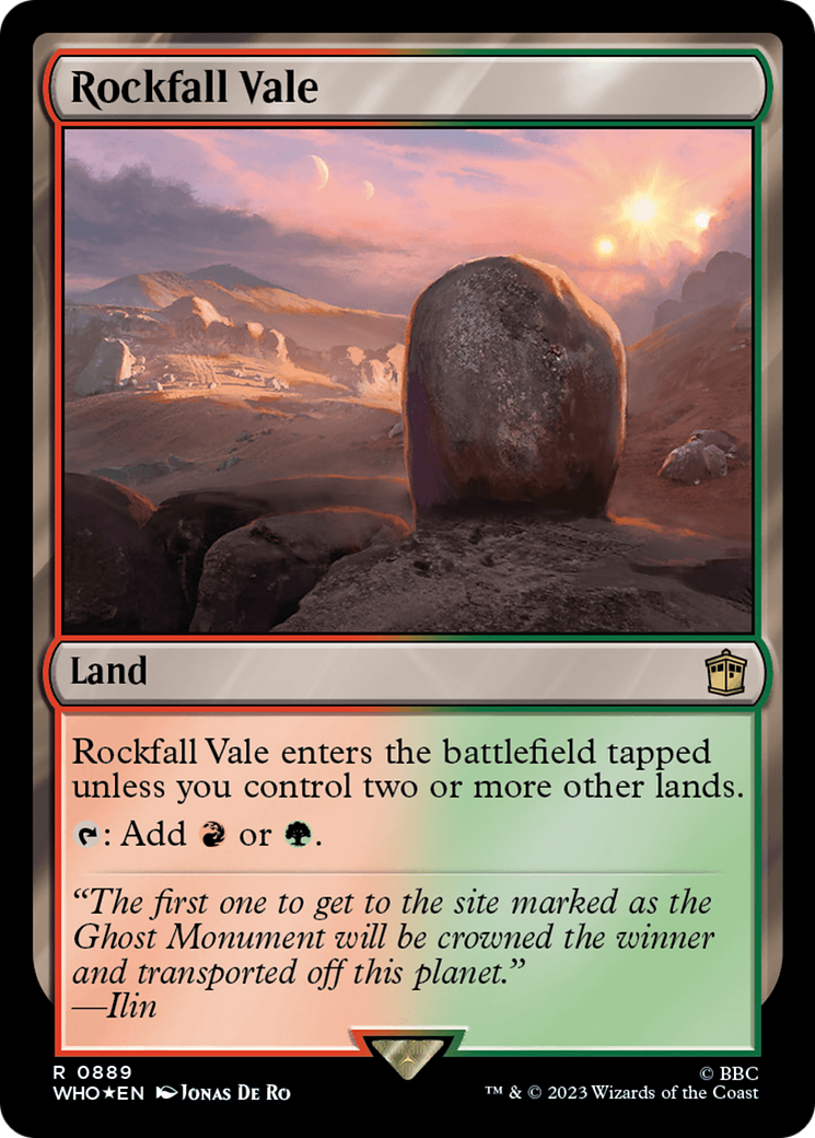 FOIL Rockfall Vale (Surge Foil) (WHO-889) - Doctor Who - Magic The Gathering
