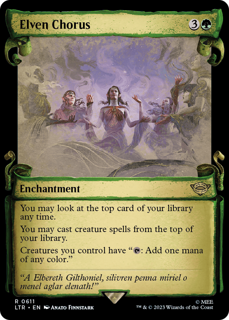 FOIL Elven Chorus (Showcase Scrolls) (LTR-611) - The Lord of the Rings: Tales of Middle-earth - Magic The Gathering