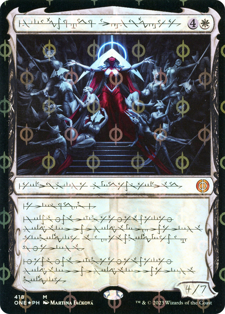 FOIL Elesh Norn, Mother of Machines (Phyrexian) (Step-and-Compleat Foil) (ONE-418) - Phyrexia: All Will Be One - Magic The Gathering