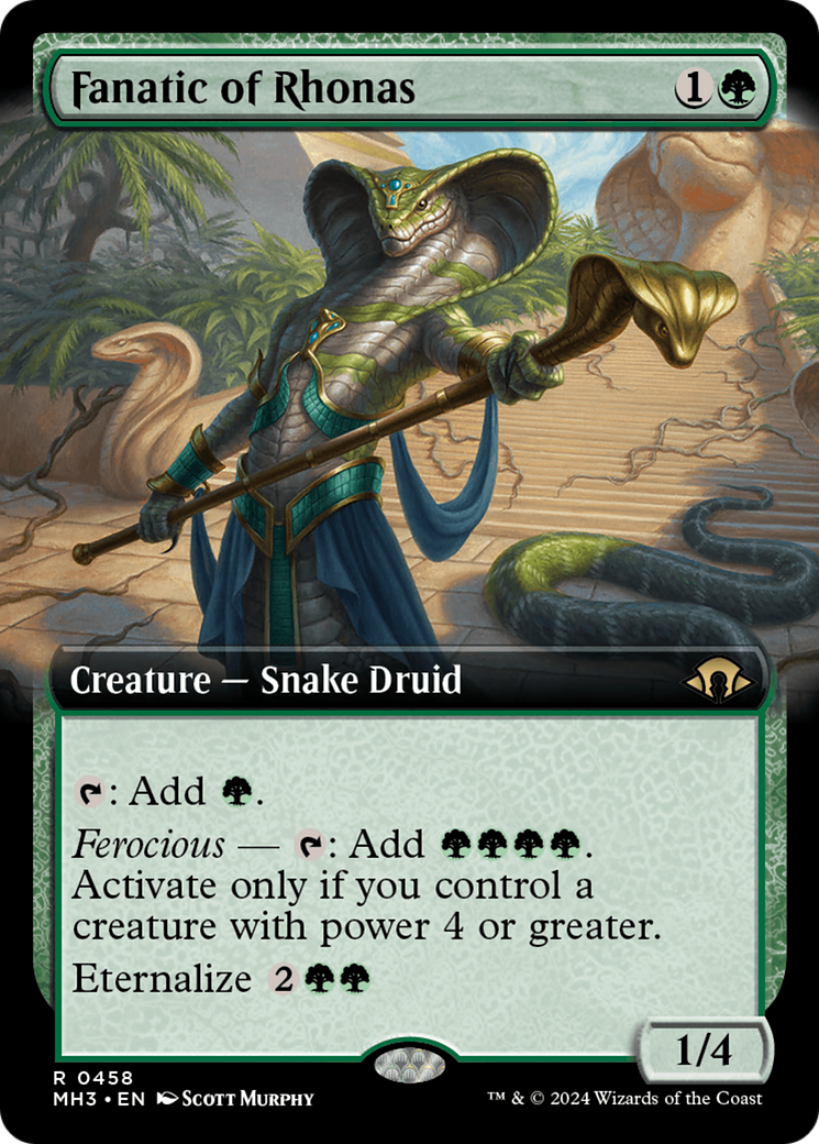 FOIL Fanatic of Rhonas (Extended Art) (MH3-458) - Modern Horizons 3 - Magic The Gathering