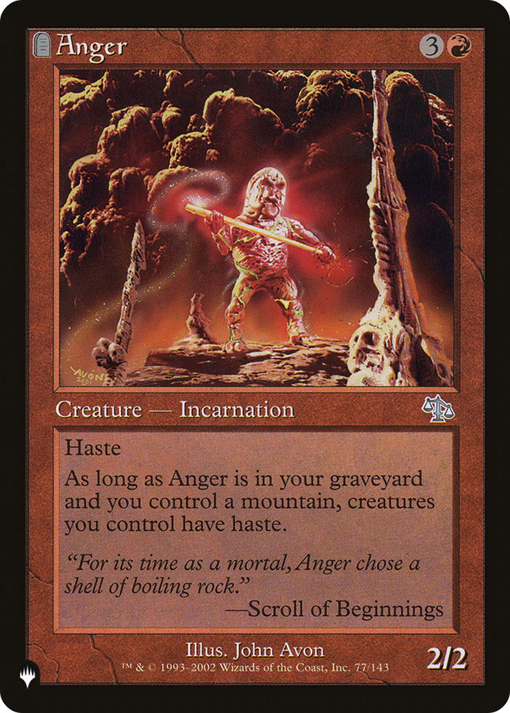 Anger (LIST-JUD-77) - The List: (tombstone) - Magic The Gathering