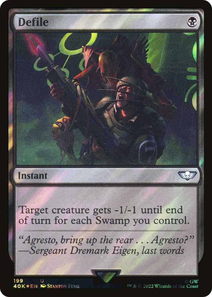 FOIL Defile (Surge Foil) (40K-199) - Warhammer 40,000 Commander - Magic The Gathering