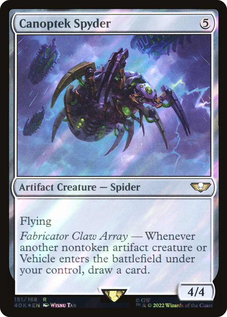 FOIL Canoptek Spyder (Surge Foil) (40K-151) - Warhammer 40,000 Commander - Magic The Gathering