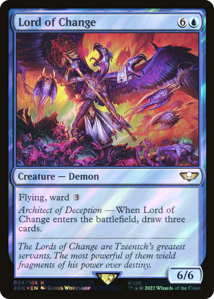 FOIL Lord of Change (Surge Foil) (40K-024) - Warhammer 40,000 Commander - Magic The Gathering