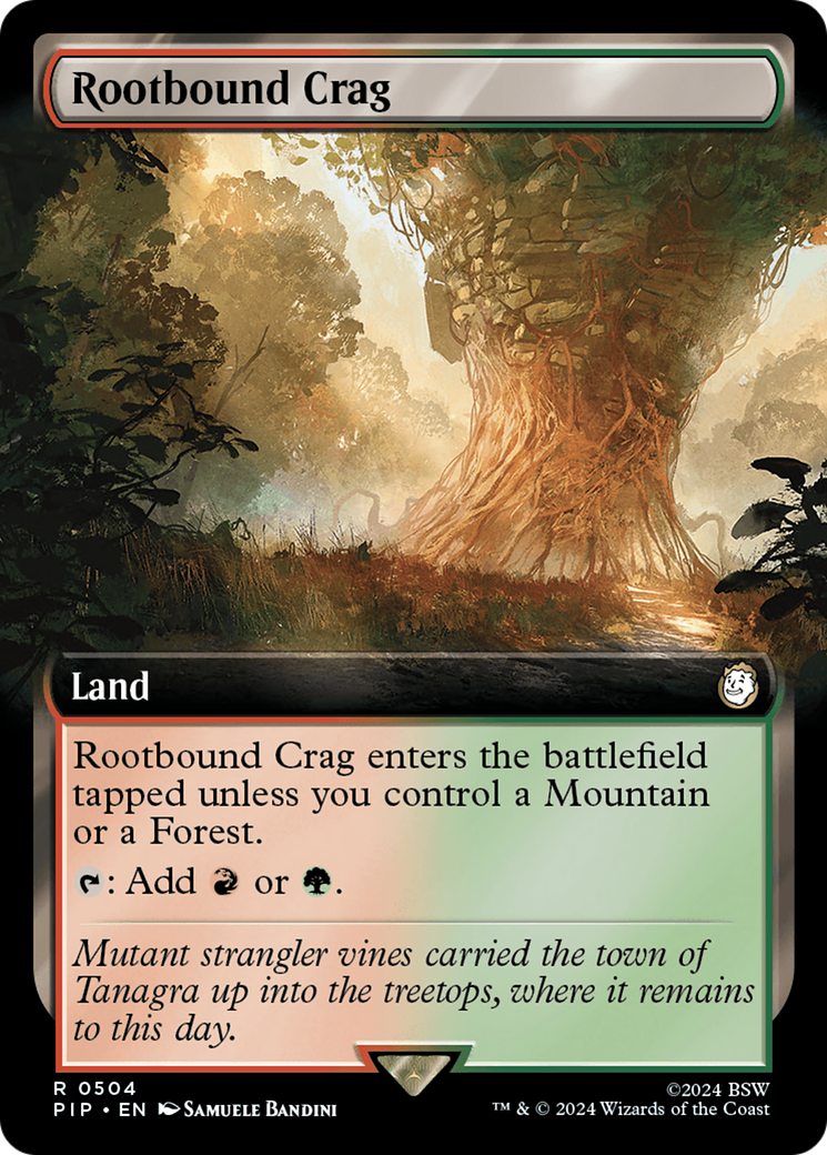 Rootbound Crag (Extended Art) (PIP-504) - Fallout - Magic The Gathering