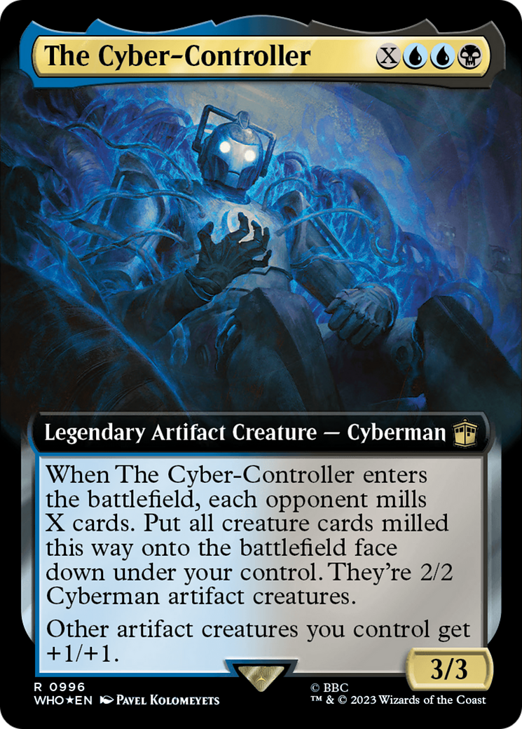 FOIL The Cyber-Controller (Extended Art) (Surge Foil) (WHO-996) - Doctor Who - Magic The Gathering