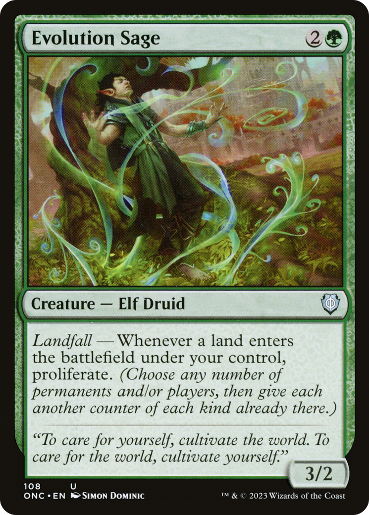 Evolution Sage (ONC-108) - Phyrexia: All Will Be One Commander - Magic The Gathering