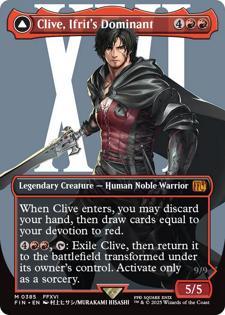 FOIL Clive, Ifrit's Dominant // Ifrit, Warden of Inferno (FIN-385) - FINAL FANTASY - Magic The Gathering
