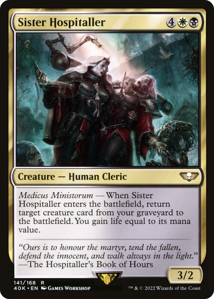 Sister Hospitaller (40K-141) - Warhammer 40,000 Commander - Magic The Gathering