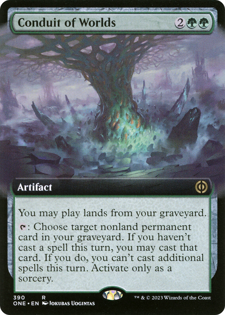FOIL Conduit of Worlds (Extended Art) (ONE-390) - Phyrexia: All Will Be One - Magic The Gathering