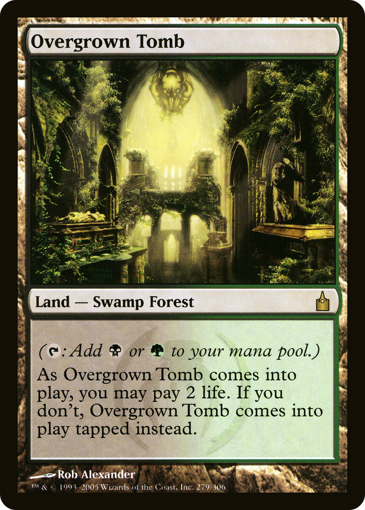 FOIL Overgrown Tomb (RAV-279) - Ravnica: City of Guilds - Magic The Gathering