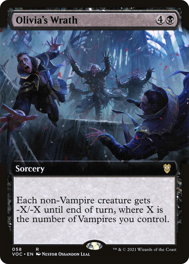 Olivia's Wrath (Extended Art) (VOC-058) - Crimson Vow Commander - Magic The Gathering