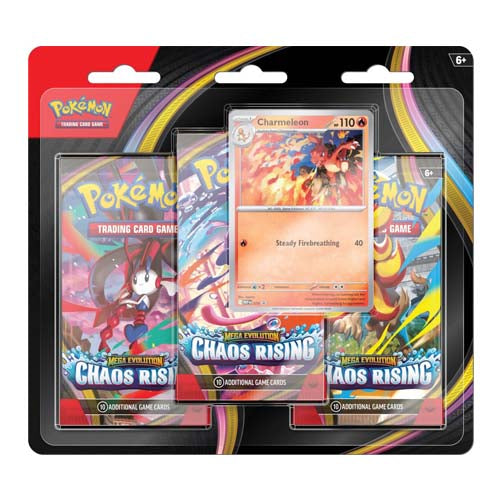 Pokemon TCG Mega Evolution Chaos Rising Three Booster Blister
