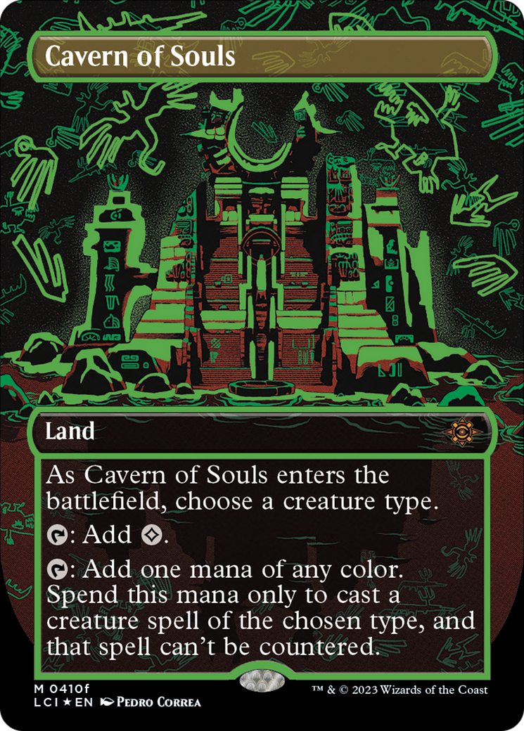 FOIL Cavern of Souls (0410f) (Borderless) (LCI-410F) - The Lost Caverns of Ixalan - Magic The Gathering