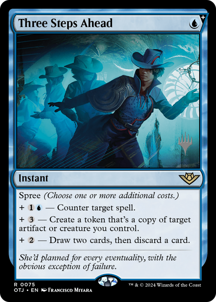 FOIL Three Steps Ahead (PPOTJ-75P) - Outlaws of Thunder Junction Promos - Magic The Gathering