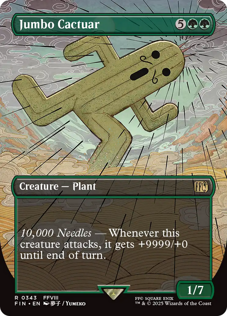 FOIL Jumbo Cactuar (Borderless) (FIN-343) - FINAL FANTASY - Magic The Gathering
