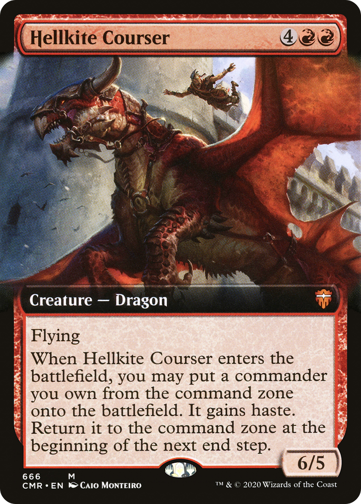 FOIL Hellkite Courser (Extended Art) (CMR-666) - Commander Legends - Magic The Gathering
