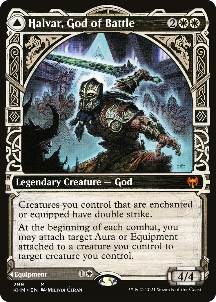 FOIL Halvar, God of Battle (Showcase) (KHM-299) - Kaldheim - Magic The Gathering