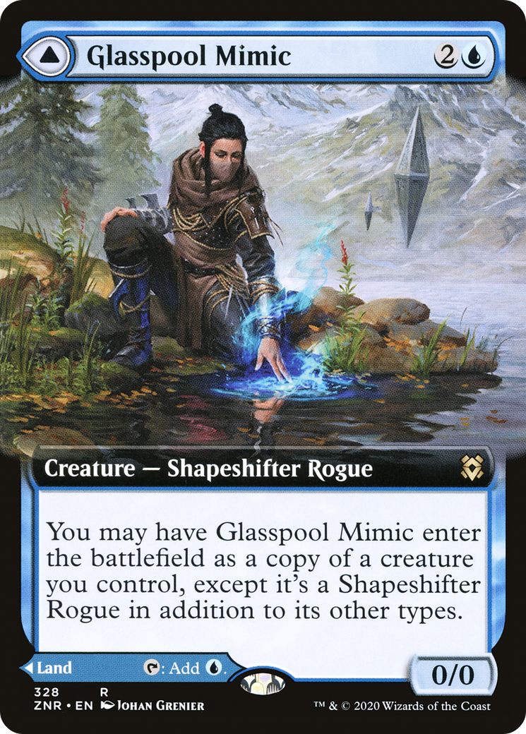 FOIL Glasspool Mimic (Extended Art) (ZNR-328) - Zendikar Rising - Magic The Gathering