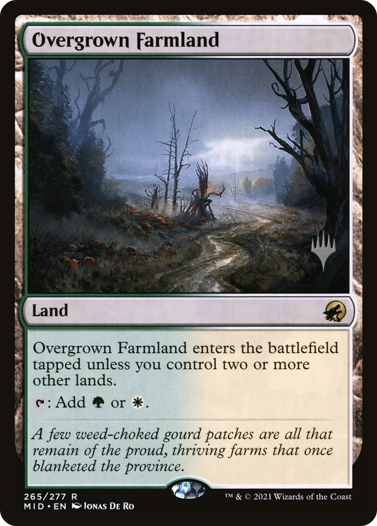 Overgrown Farmland (PPMID-265P) - Innistrad: Midnight Hunt Promos - Magic The Gathering