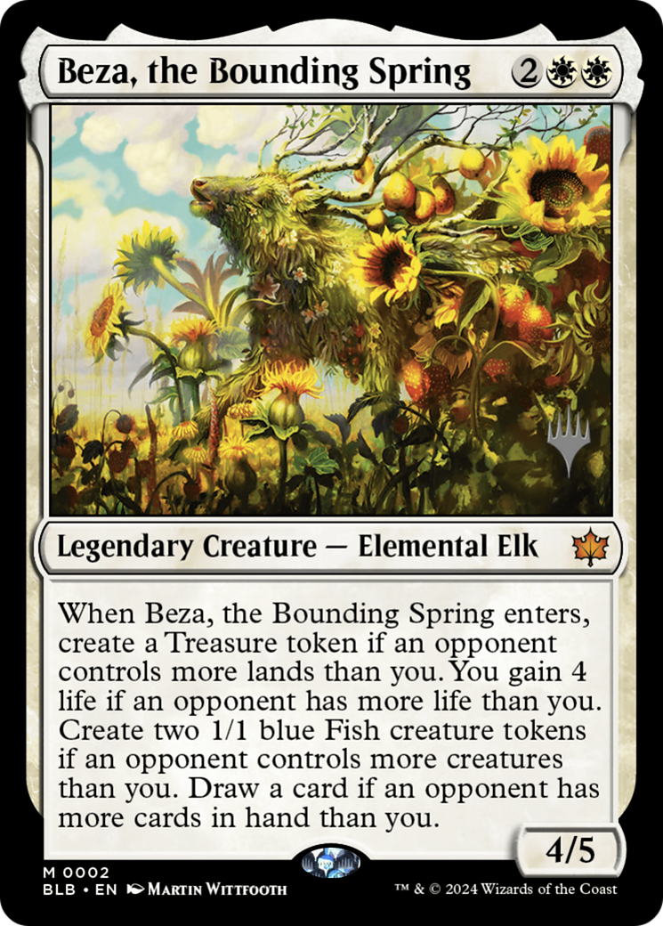 FOIL Beza, the Bounding Spring (PPBLB-002) - Bloomburrow Promos - Magic The Gathering