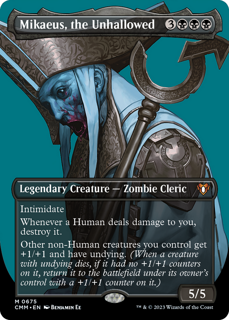 FOIL Mikaeus, the Unhallowed (Borderless) (CMM-675) - Commander Masters - Magic The Gathering