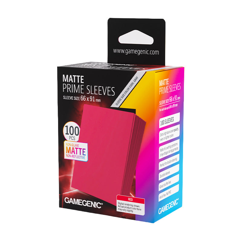 Gamegenic 100ct Matte Prime Card Red Sleeves 66x91mm
